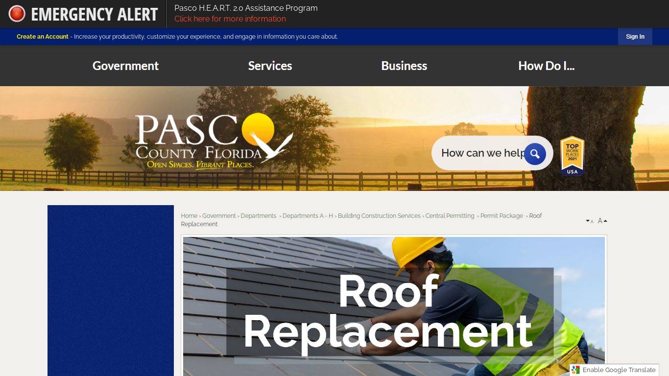 Roof Replacement | Pasco County, FL - Official Website