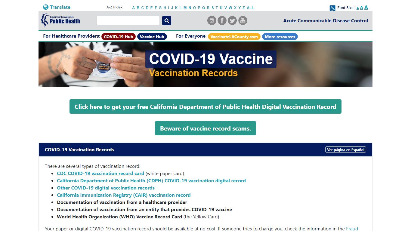LAC | DPH | Vaccination Records